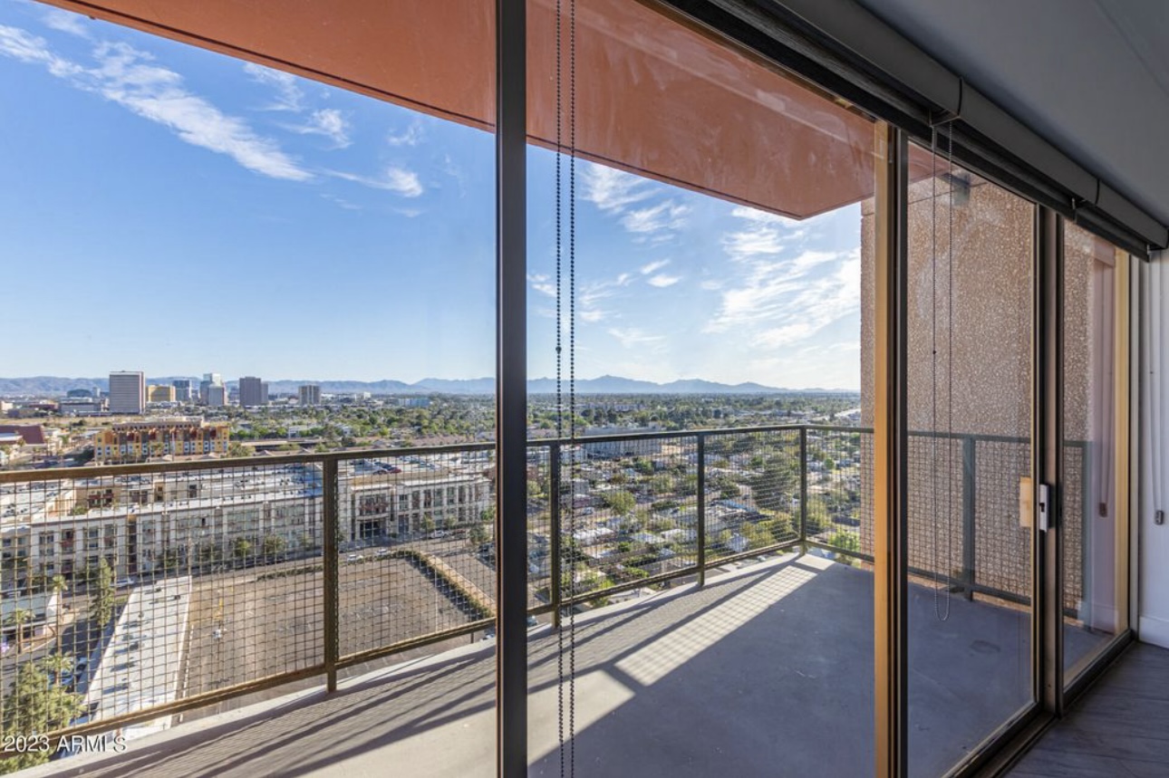 Balcony view at golden hour